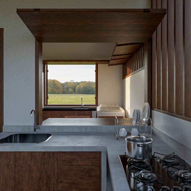 Una pequeña casa de campo por oninhoestudio