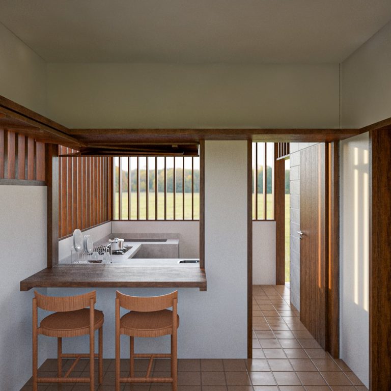 Una pequeña casa de campo por oninhoestudio