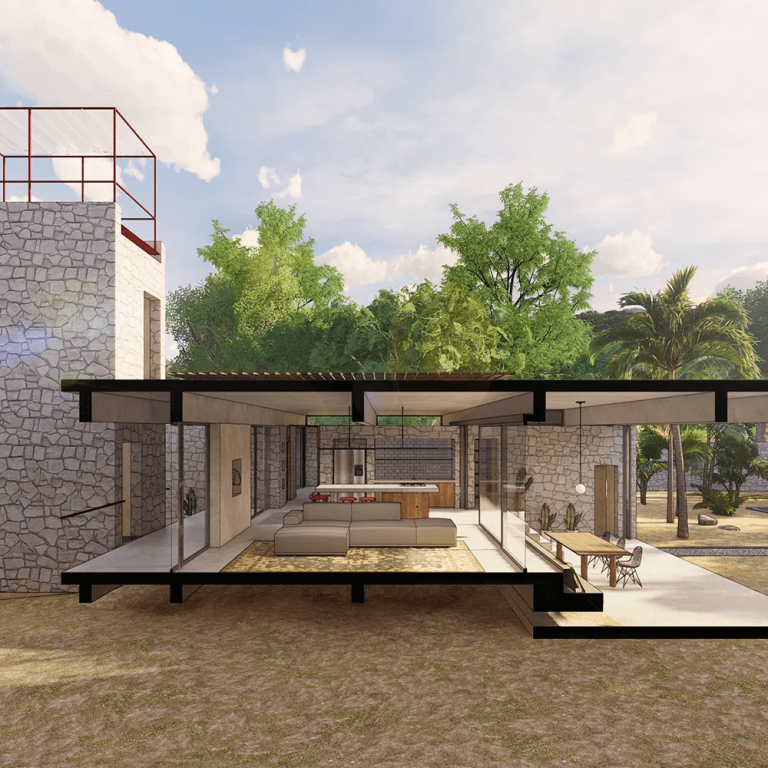 Villa Tulum en Quintana Roo por NOIZ architekti - Render de Arquitectura