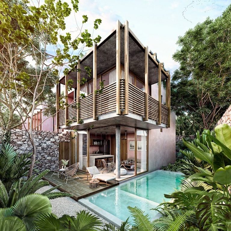 Villas Entorno en Tulum por Jaque Studio - Render de Arquitectura