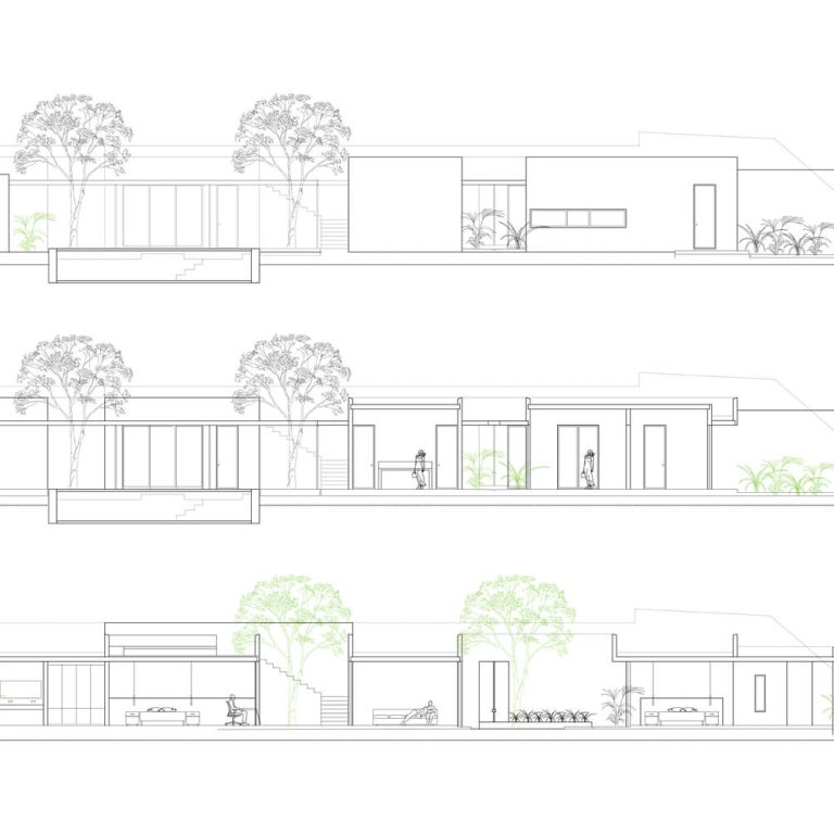 Sección arquitectónica de Casa BJ por Nauzet Rodríguez