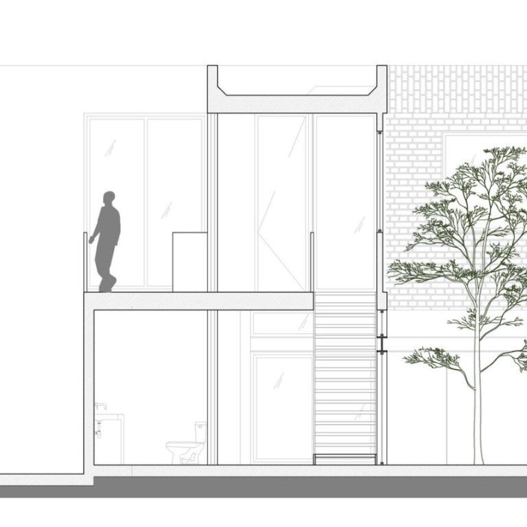 Sección arquitectónica de Casa RV en Tepatitlán de Morelos