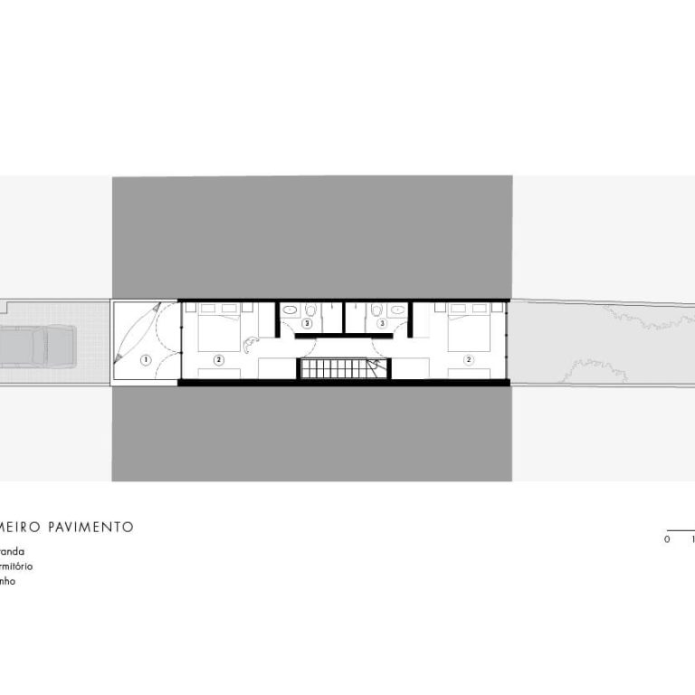 Casa 3x33 en Brasil por 23 SUL - Plano Arquitectónico - El Arqui MX