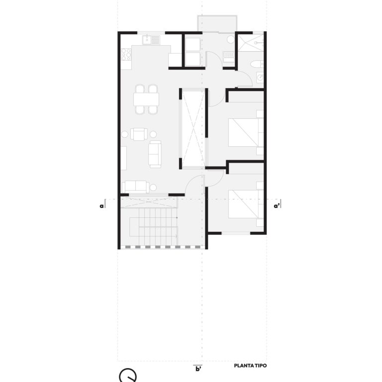 Departamentos bp206 en zacatecas por Taller de Arquitectura Activa - Plano Arquitectónico - EL Arqui MX